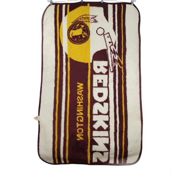 WASHINGTON REDSKINS Vintage San Marcos NFL Stadium Blanket 80s Fleece Football